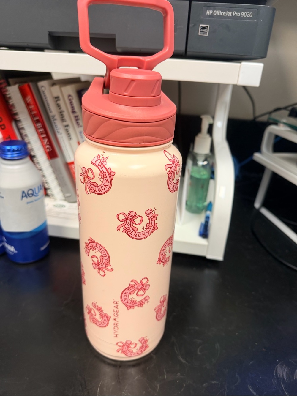 40 oz. "Hydragear" water bottle Tumbler 1.2L Designed in NYC Lucky Horseshoes GC